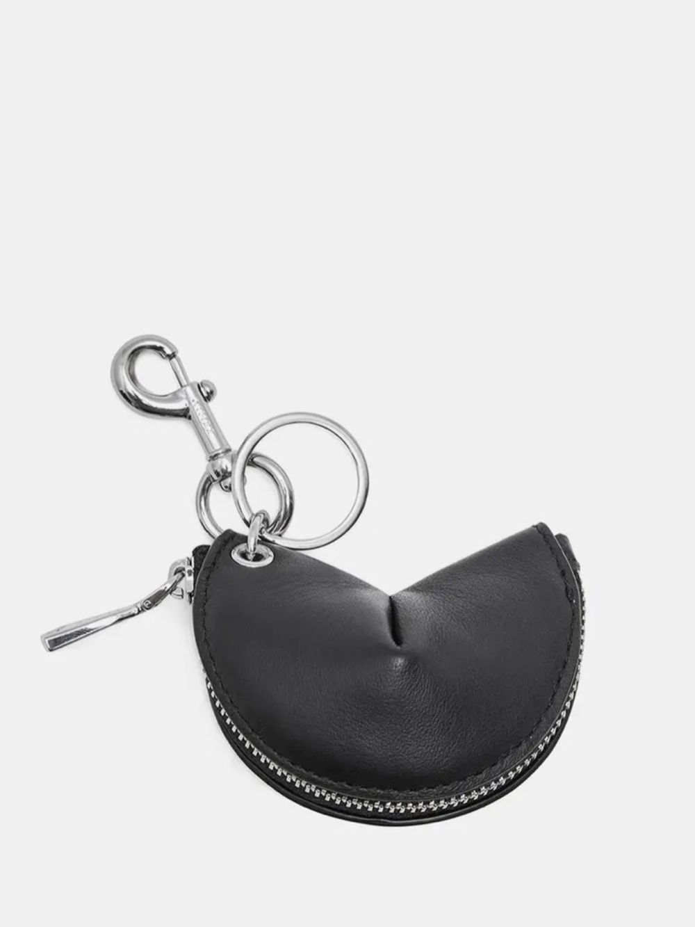 Aimee Kestenberg Fortune Black Leather Zip Charm/Bag Charm